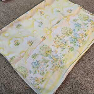 Vintage Dundee Bunnies & Bears Unisex Receiving Baby Blanket Swaddle 1982